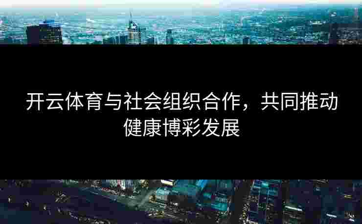 开云体育与社会组织合作，共同推动健康博彩发展