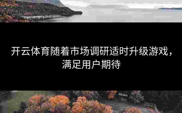开云体育随着市场调研适时升级游戏，满足用户期待
